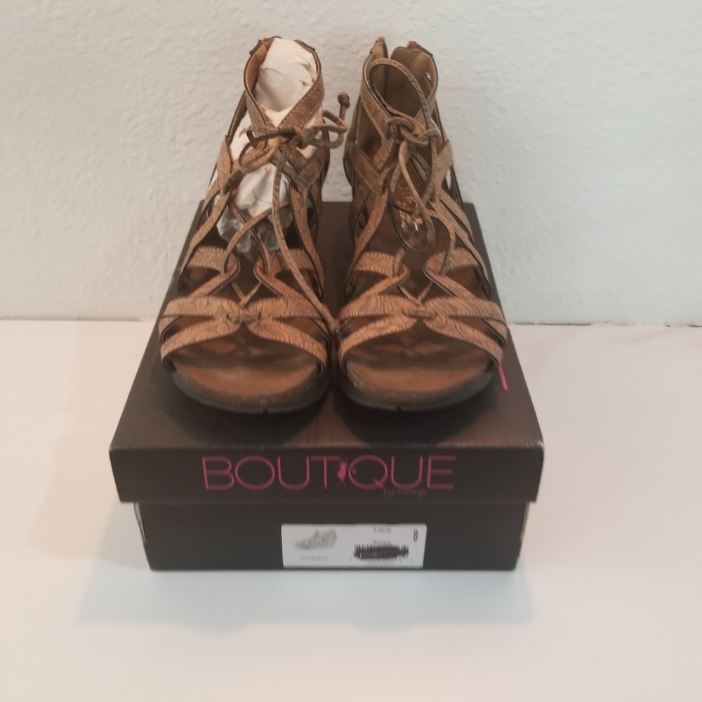 Boutique by Corky's Brown lace-up sandal